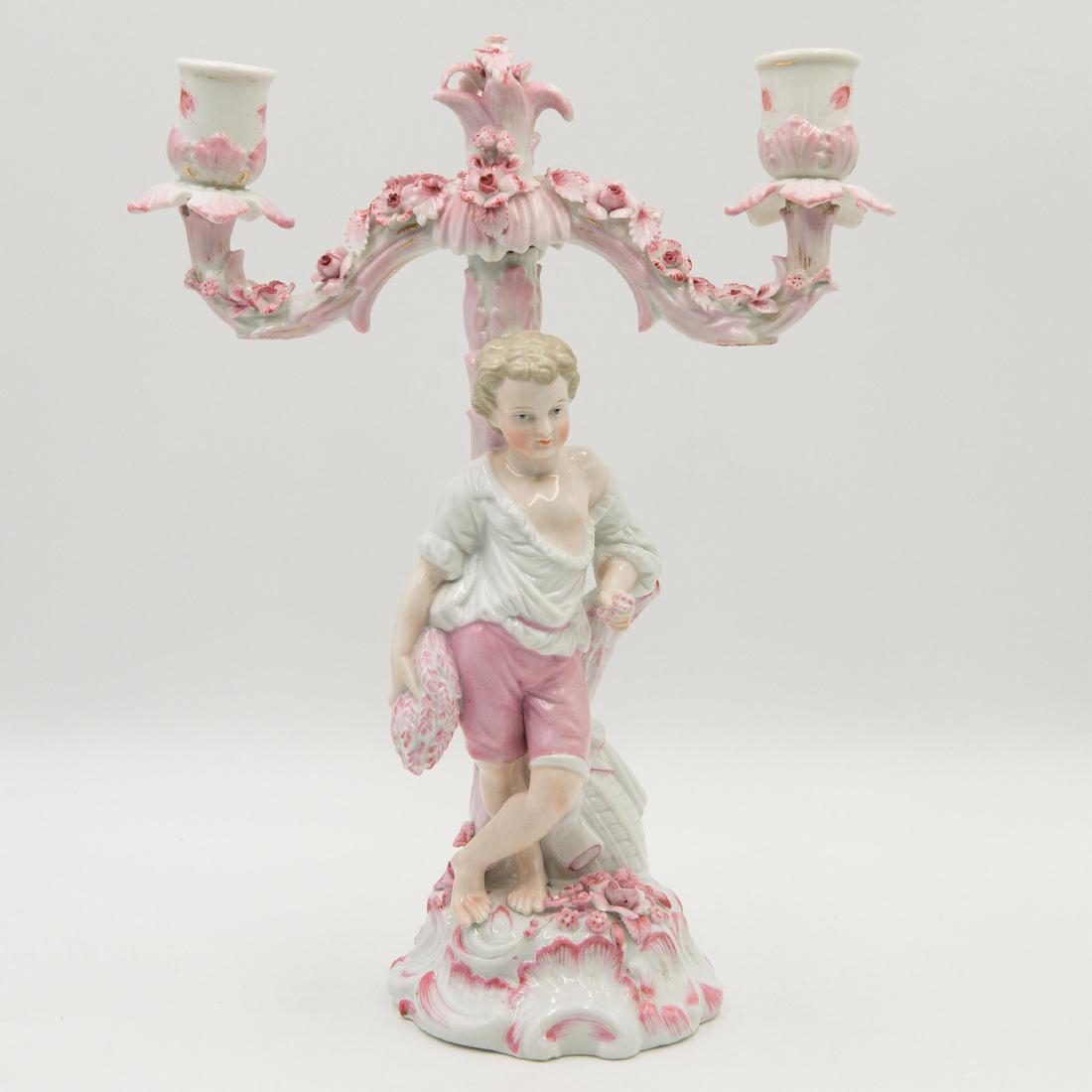 Antique Continental Porcelain Colonial Candelabra (1 of 8)