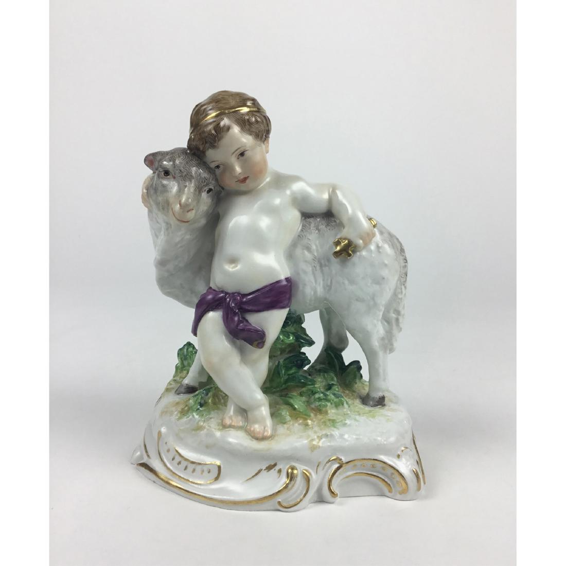 Meissen Cherub Boy with Sheep Figurine (1 of 6)