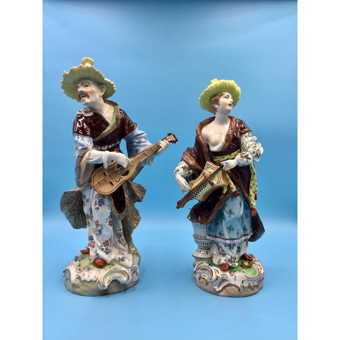 Pair of Dresden German Porcelain Malabar Figurines (1 of 15)