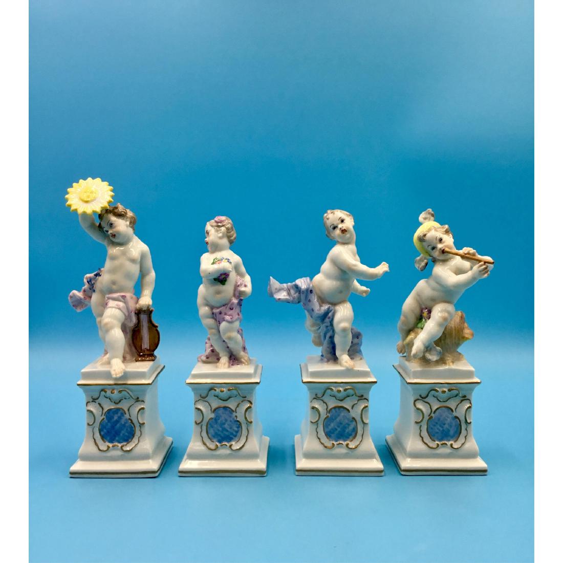 Group of 4 Nymphenburg German Porcelain Putti (1 of 6)
