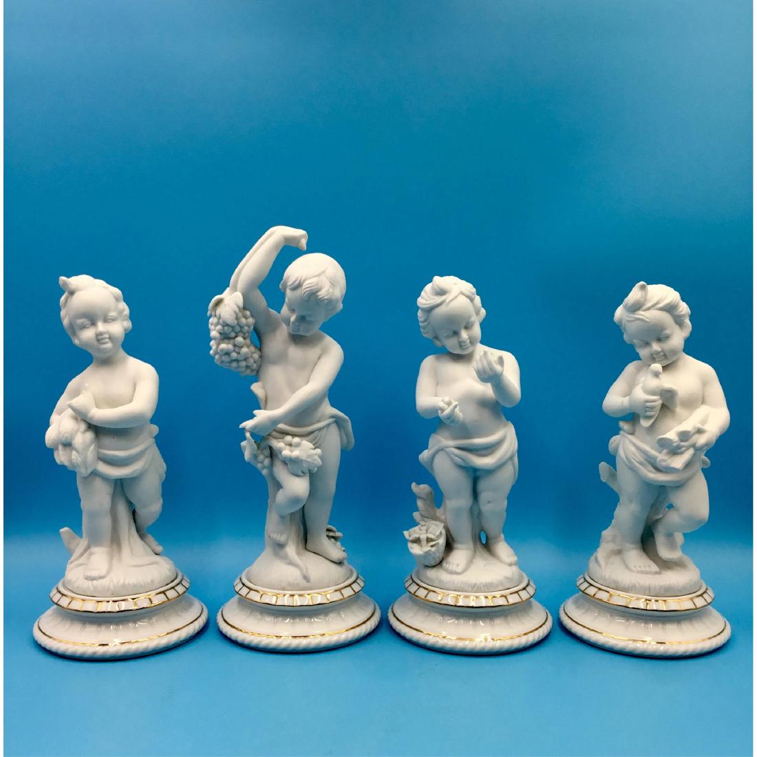 Group of 4 Bisque Porcelain Cherub Figurines (1 of 5)