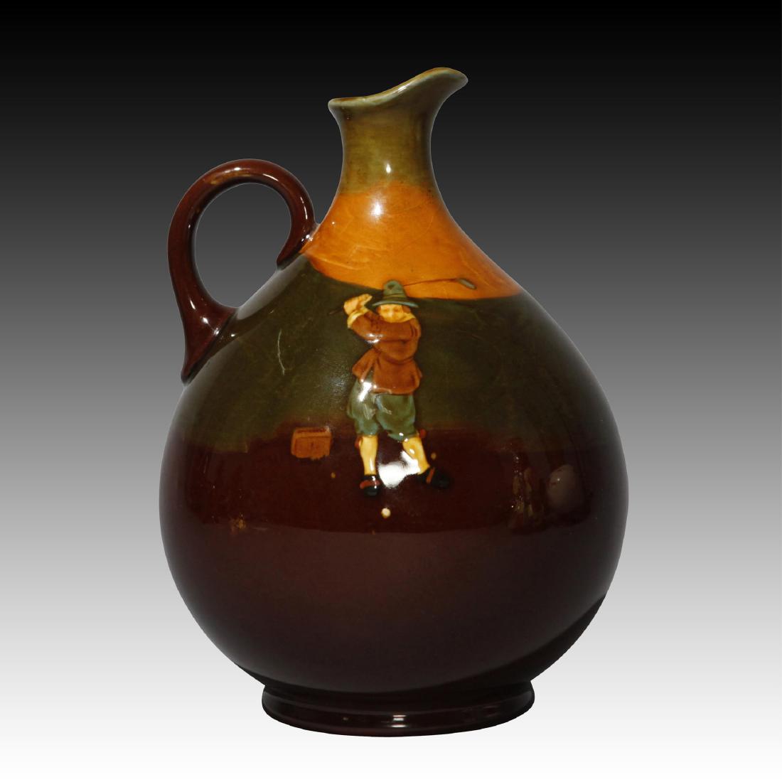 Royal Doulton Kingsware Whiskey Golfing Flask (1 of 3)