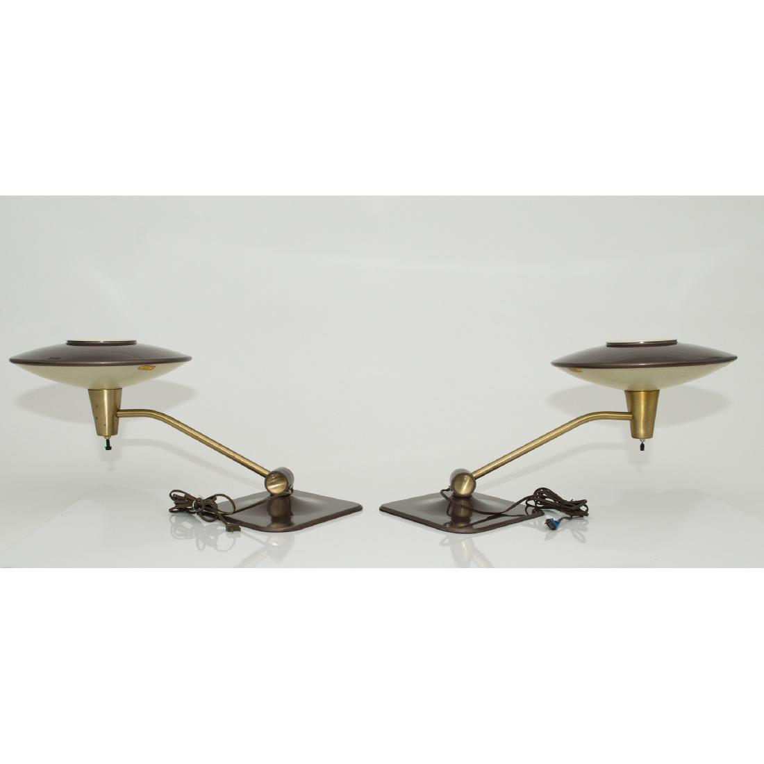 PAIR DAZOR MID-CENTURY MODERN FLYING SAUCER LAMPS (1 of 13)