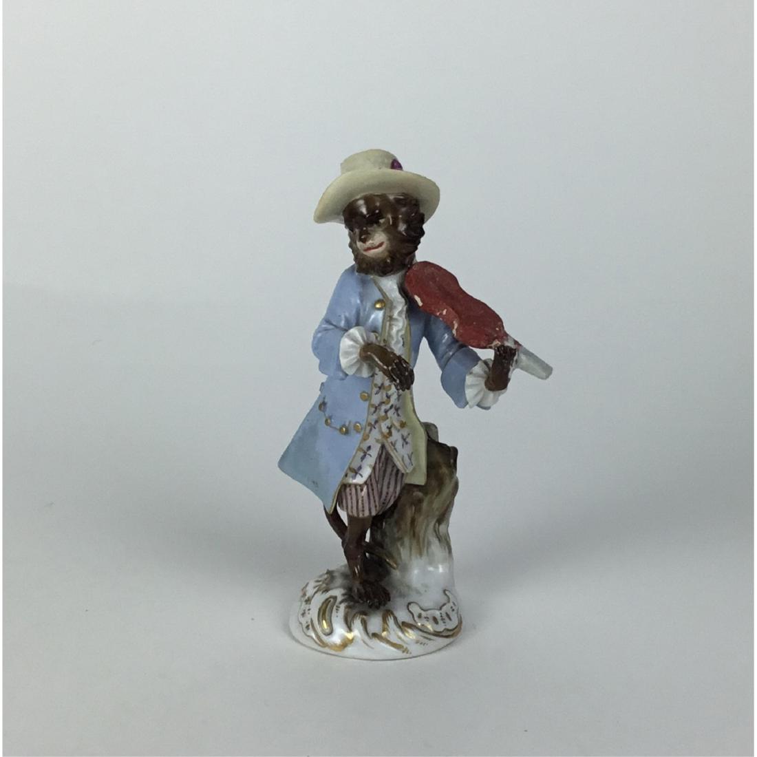 MEISSEN MONKEY BAND VIOLINIST FIGURINE (1 of 7)