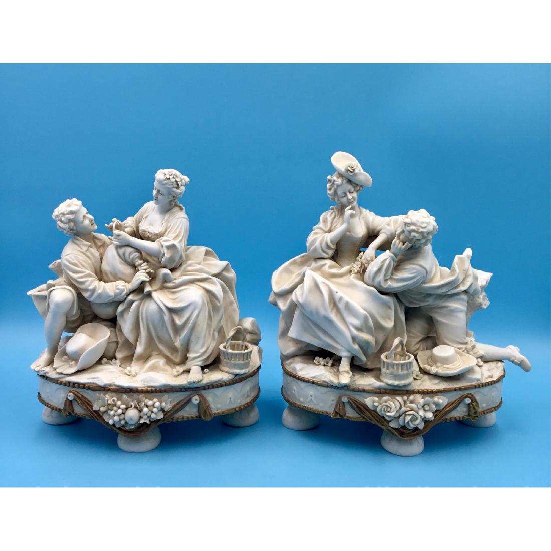 PAIR OF MULLER 19thC GERMAN BISQUE FIGURINES (1 of 8)