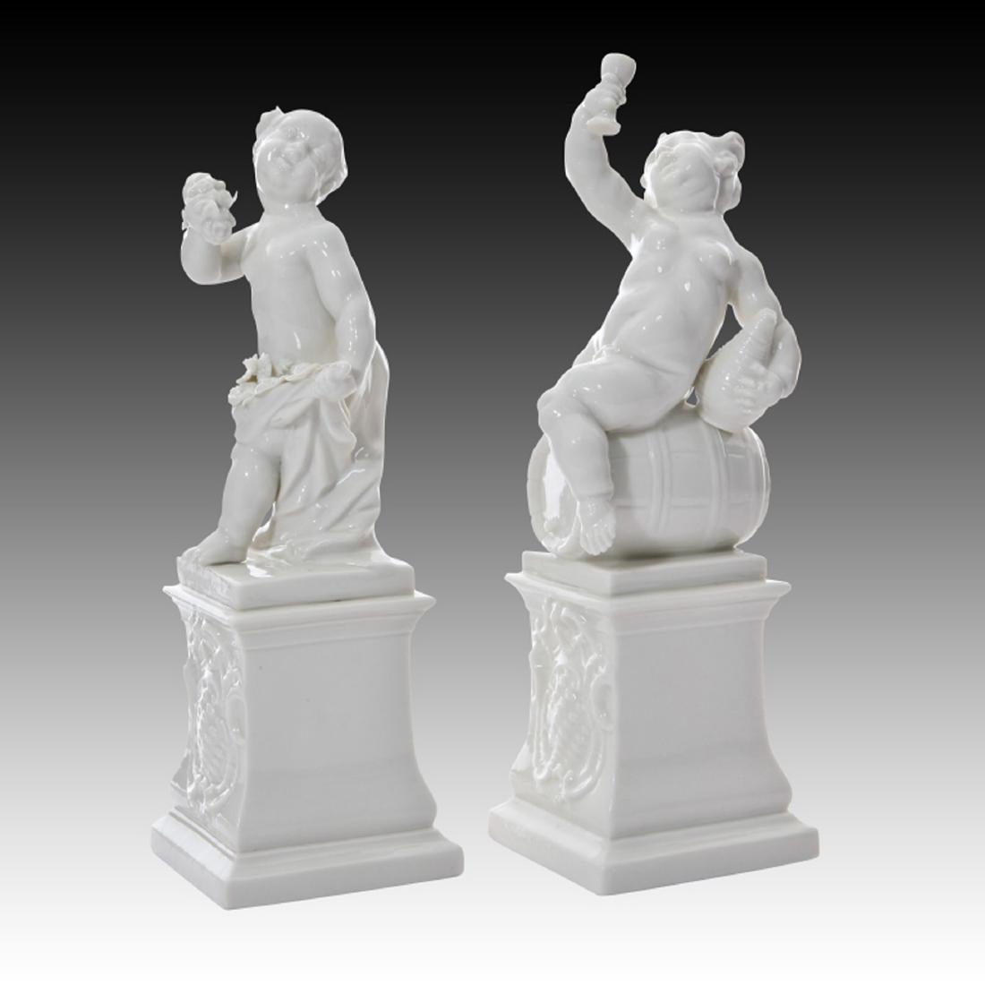 PAIR OF NYMPHENBURG CHERUB PUTTI FIGURINES (1 of 3)