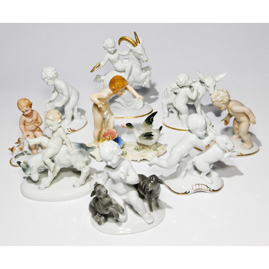 GROUP OF 9 GERMAN PORCELAIN FIGURINES CHERUB (1 of 7)