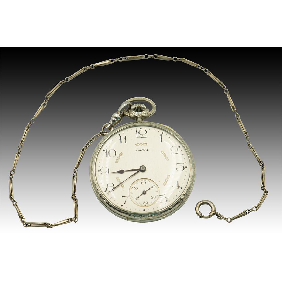 E. Howard 14K White Gold Pocket Watch