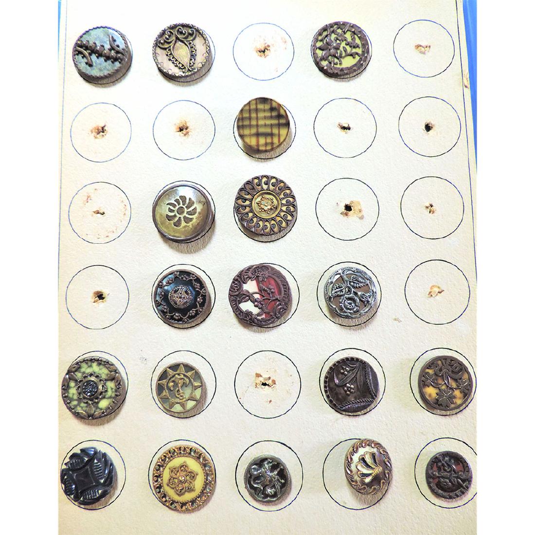 3 CARDS (55 BUTTONS) OF CELLULOID INCL. VICTORIAN (1 of 2)