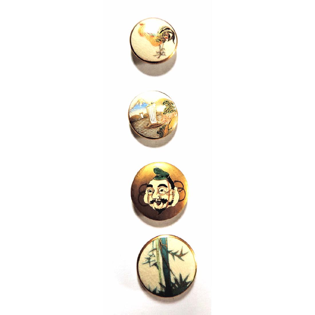 4 MODERN MEDIUM SATSUMA BUTTONS INCL. ROOSTER (1 of 5)