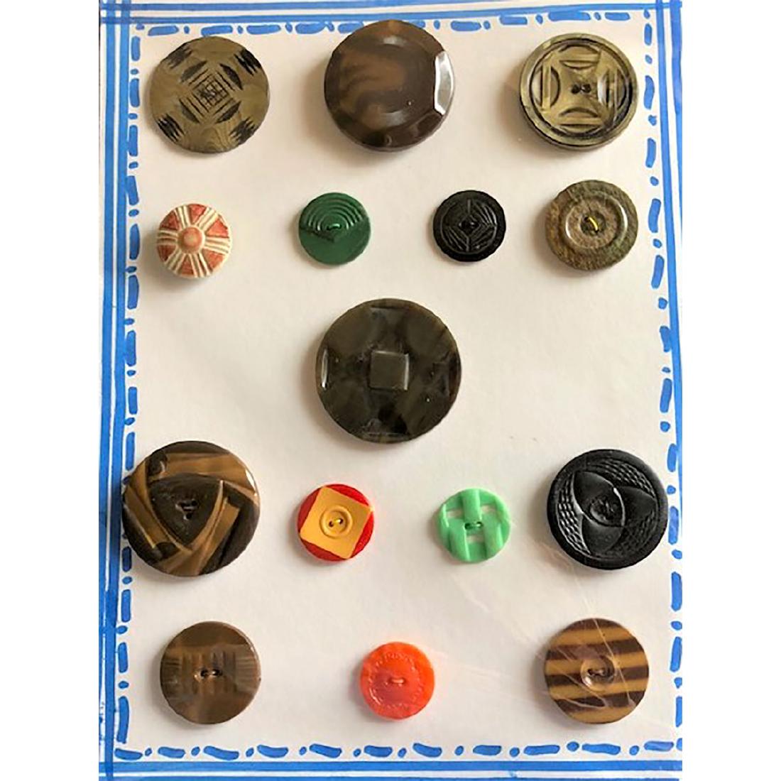 5 CARDS OF CELLULOID BUTTONS INCL COOKIES (1 of 2)