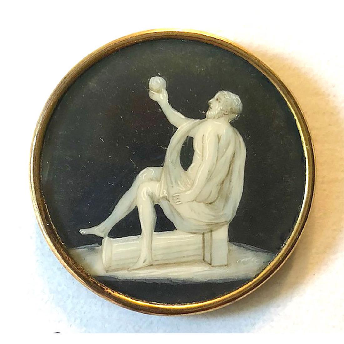 LARGE 18TH C EN-GRISAILLE PAINTING UNDER GLASS (1 of 1)