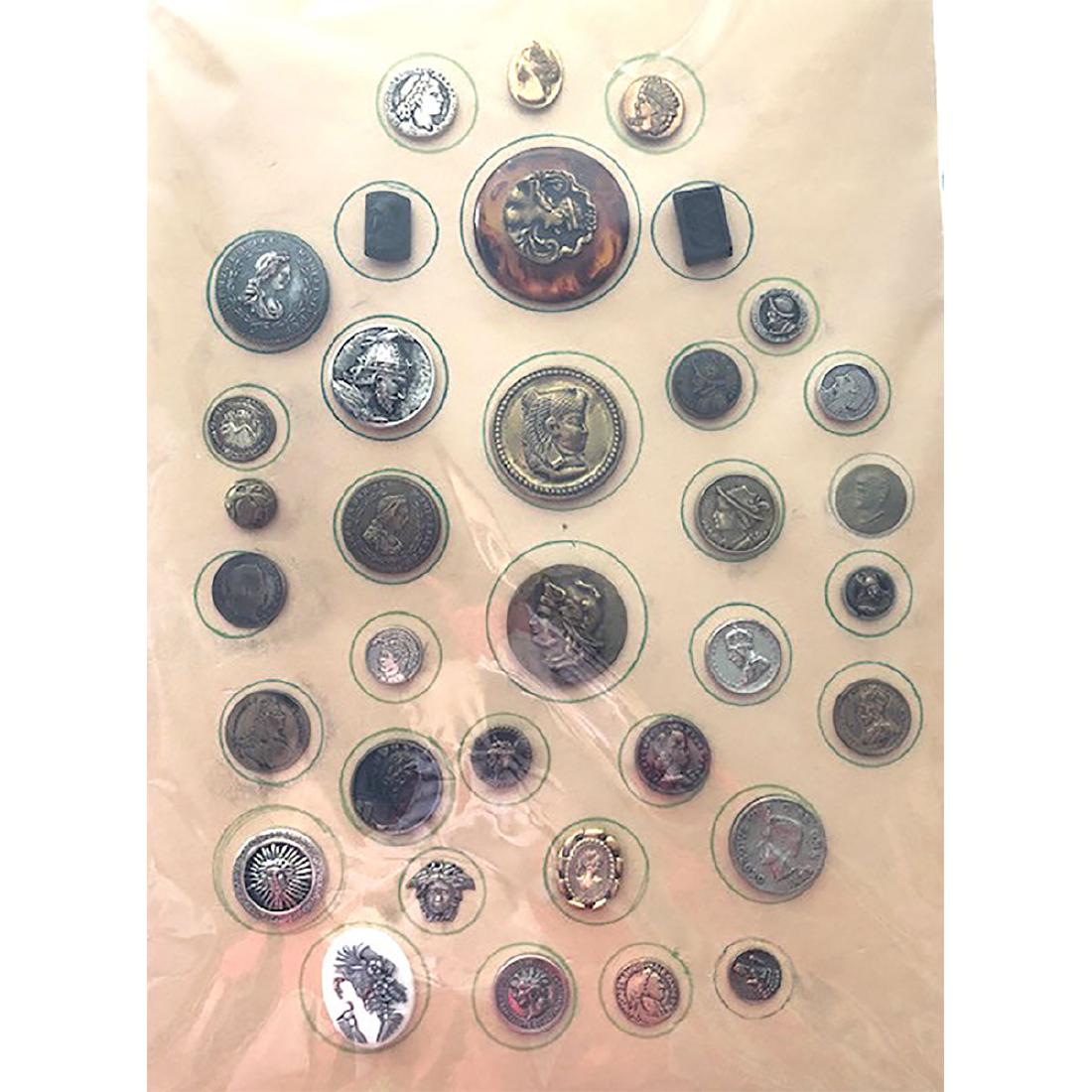 3 CARDS OF HEAD BUTTONS INCLUDING BAKELITE (1 of 3)