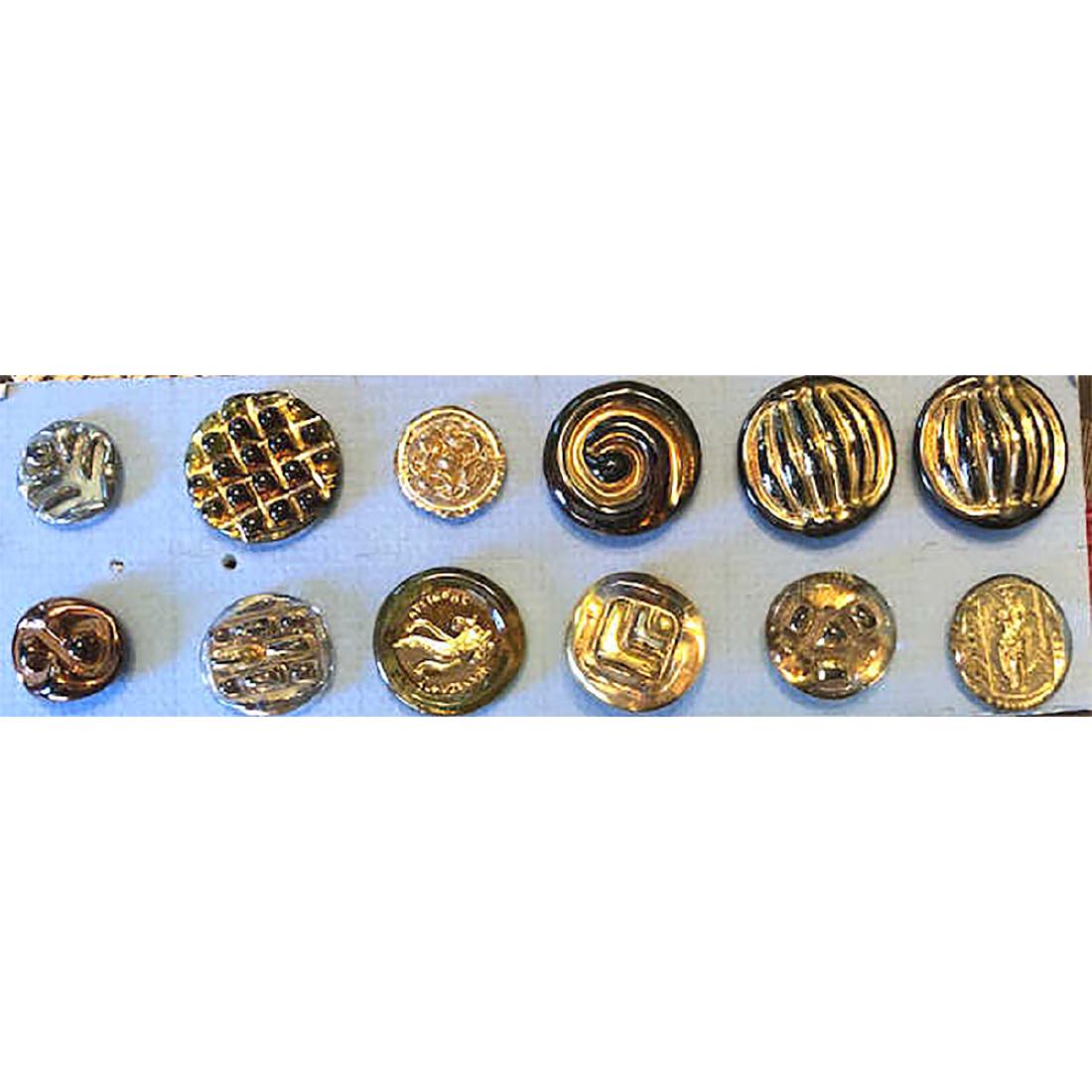 12 BIMINI GLASS BUTTONS INCL. PICTORIAL (1 of 2)