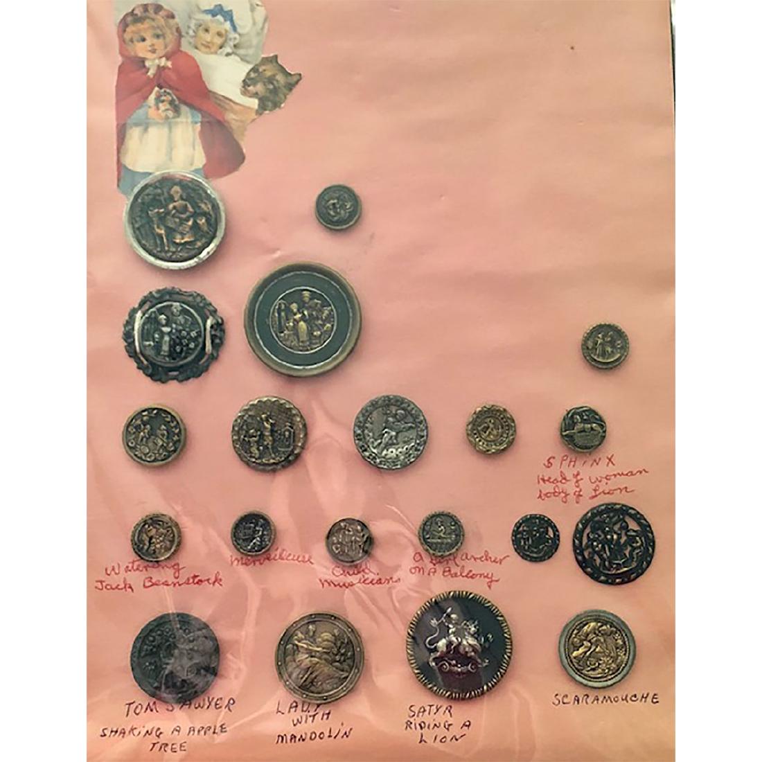 2 CARDS OF METAL PICTURE BUTTONS INCL. CHILDREN (1 of 4)