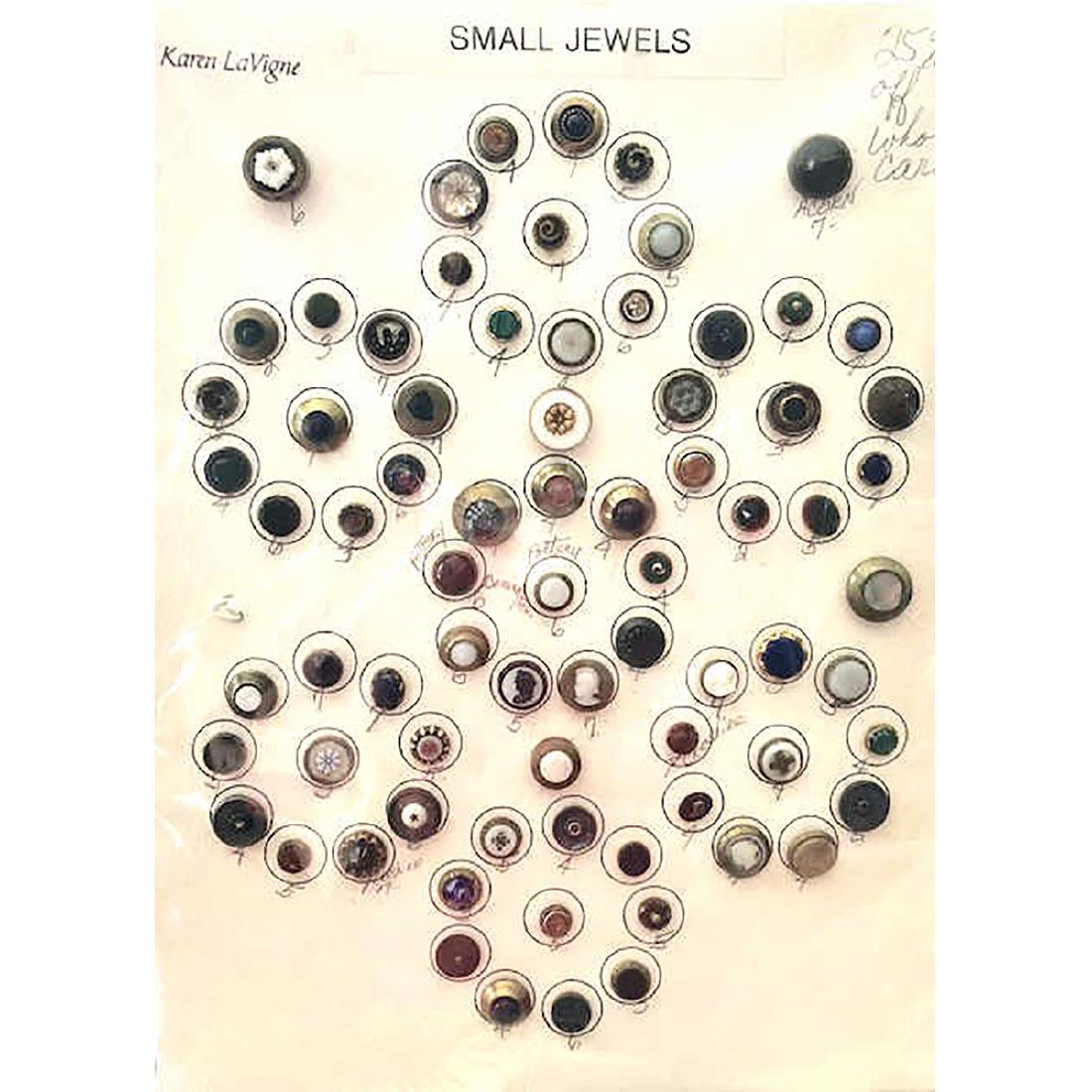 2 CARDS OF OVER 100 SMALL JEWEL BUTTONS (1 of 2)