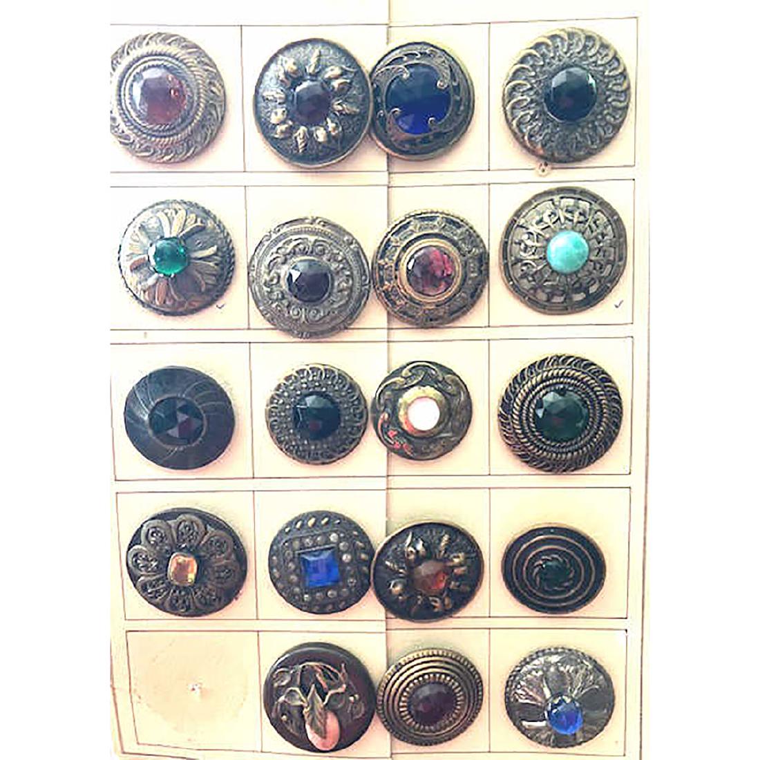 19 LARGE JEWEL AND GAY 90 BUTTONS (1 of 4)