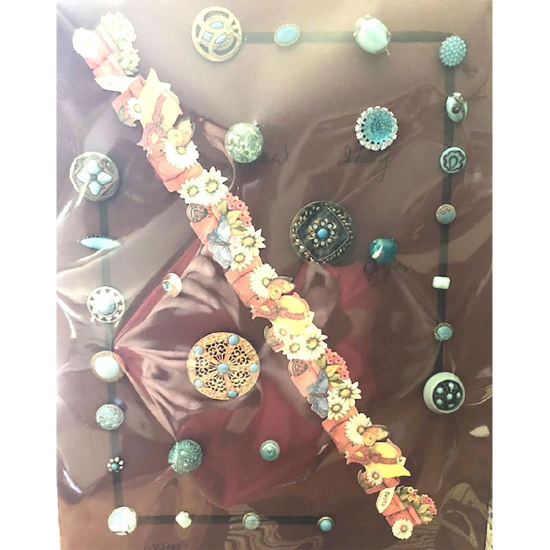 1 CARD OF TURQUOISE COLOR EMBELLISHMENT BUTTONS (1 of 5)