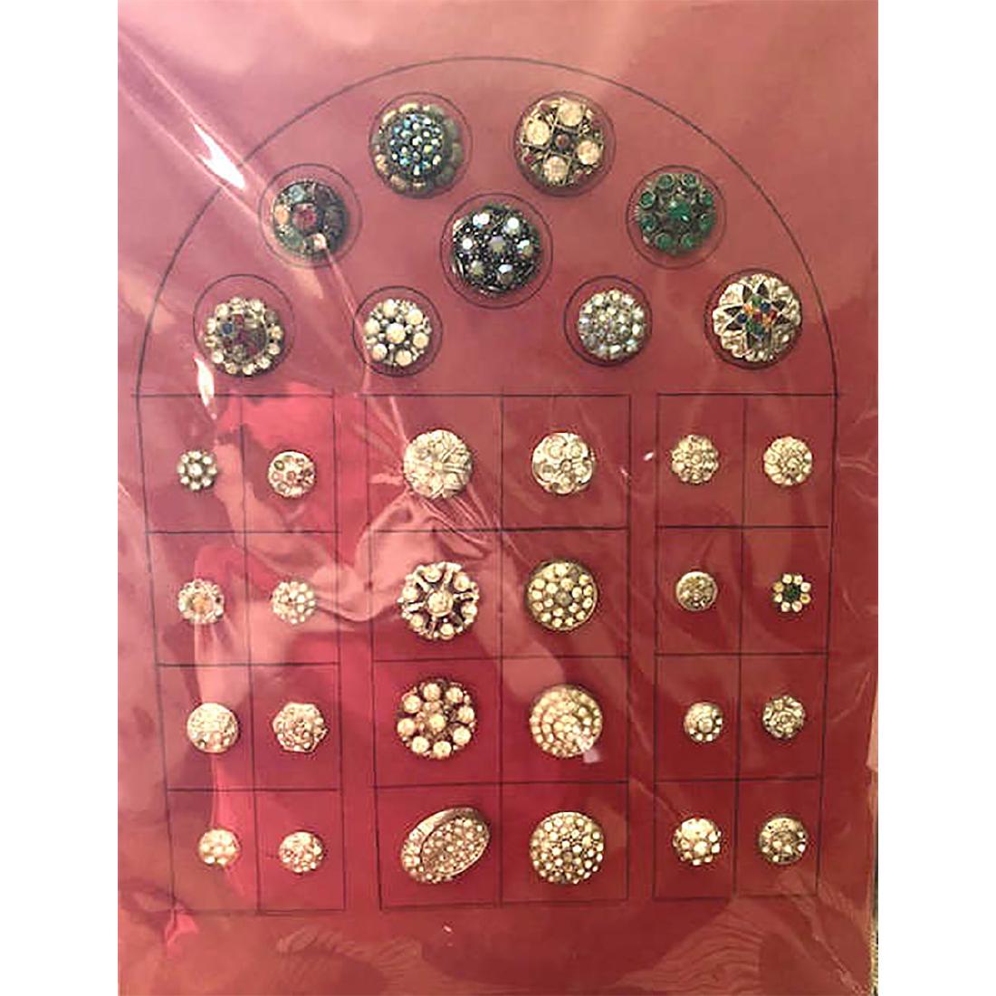 4 CARDS OF PASTE AND RHINESTONE BUTTONS (1 of 4)