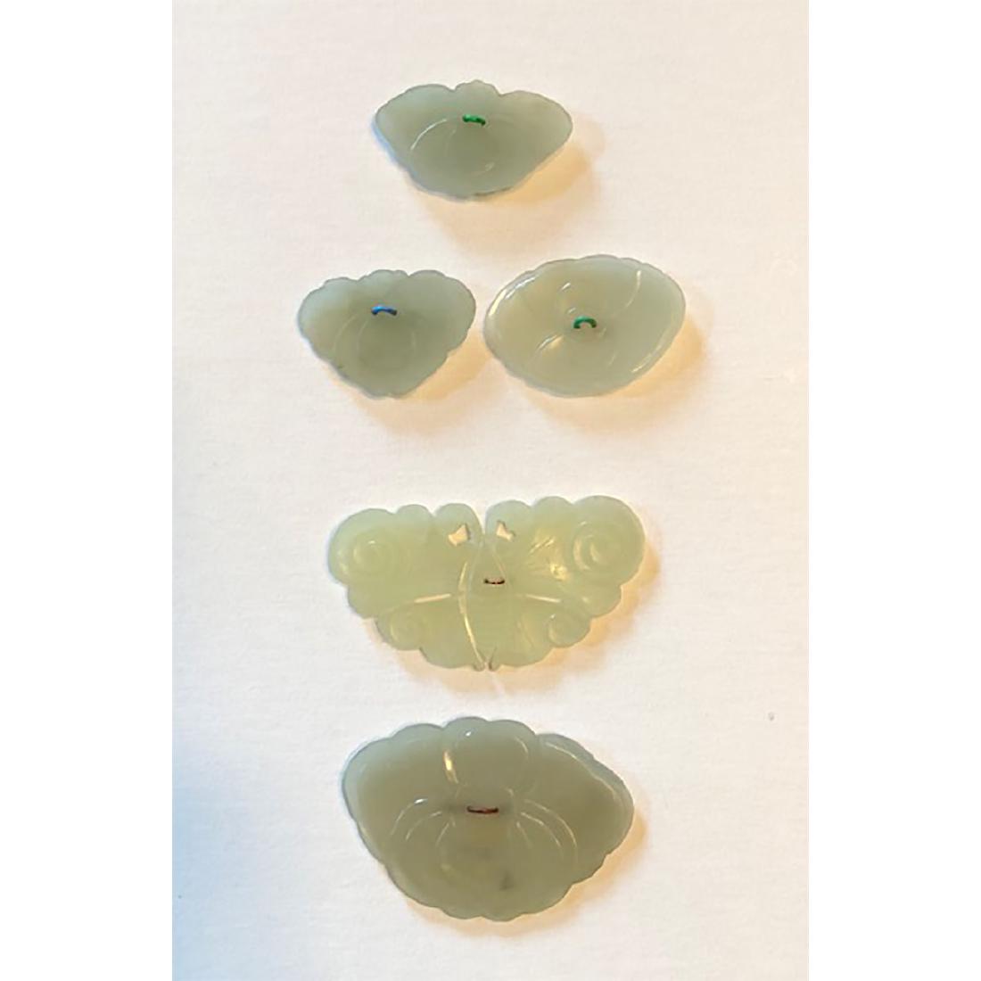 5 MEDIUM & LARGE 20TH C. REALISTIC JADE BUTTONS (1 of 2)