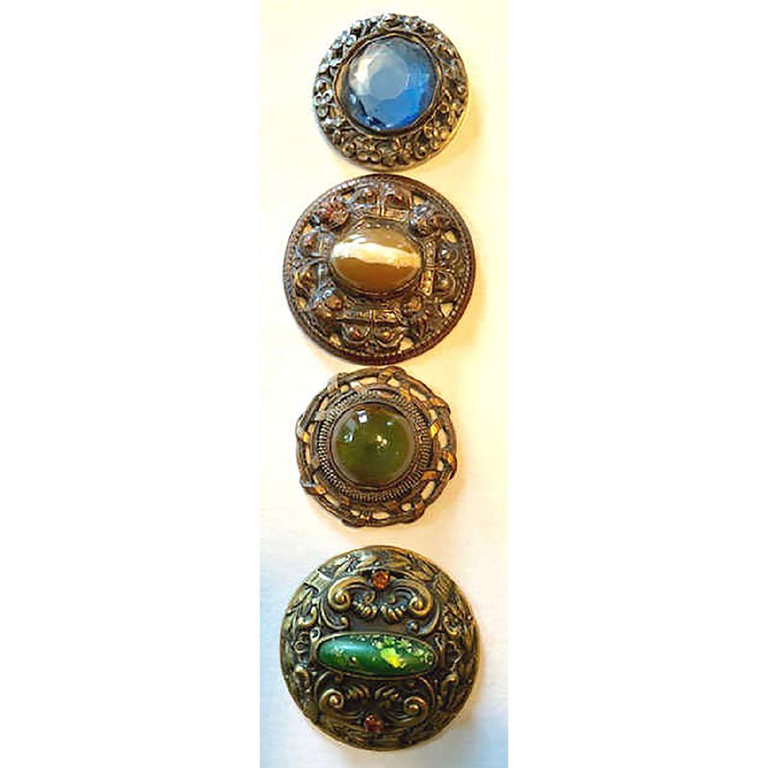 4 GORGEOUS LARGE GAY 90 JEWEL BUTTONS (1 of 1)