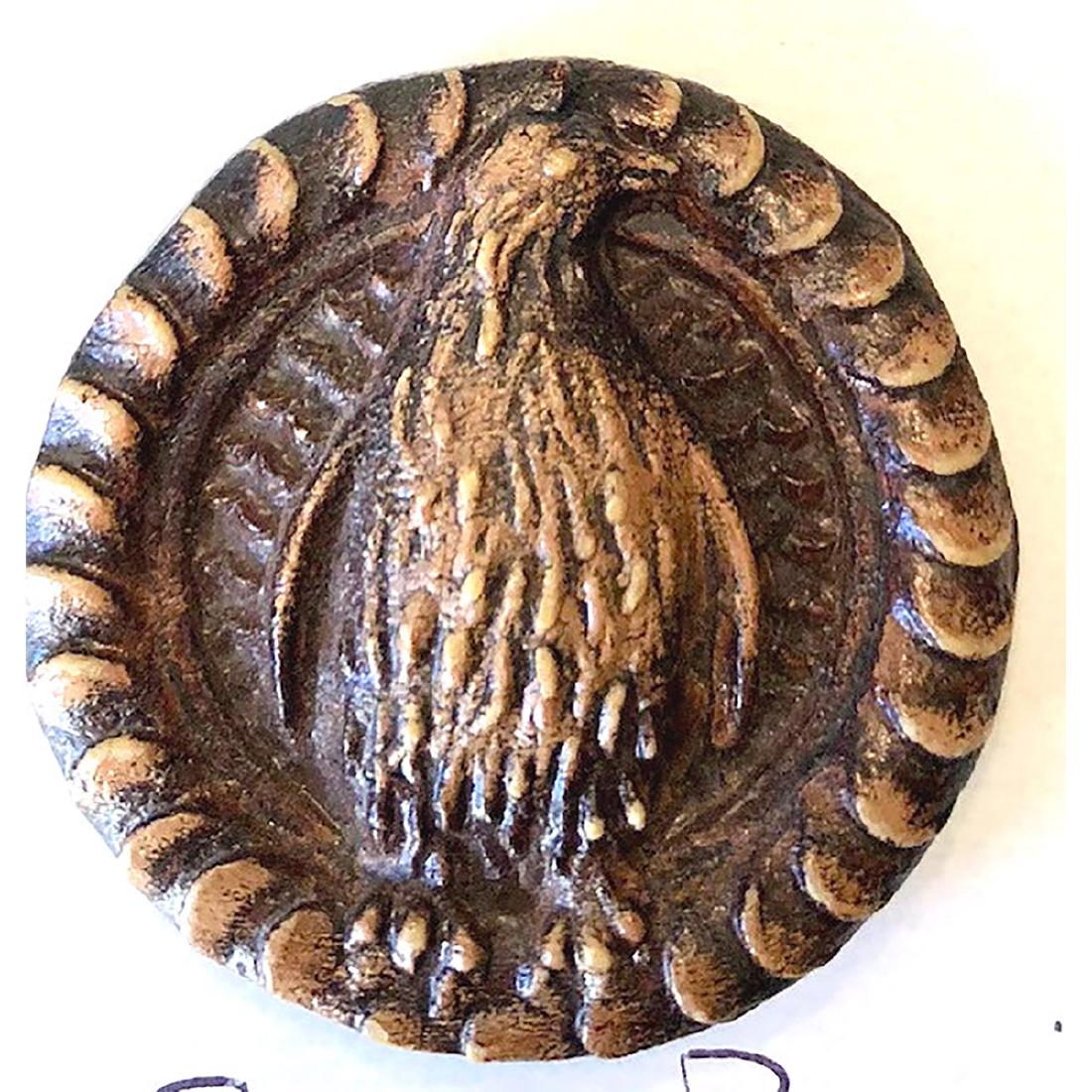 2 LARGE BURWOOD BUTTONS INCLUDING PENGUIN: 2 Large Burwood Buttons including Penguin and Pierced Horse Heads