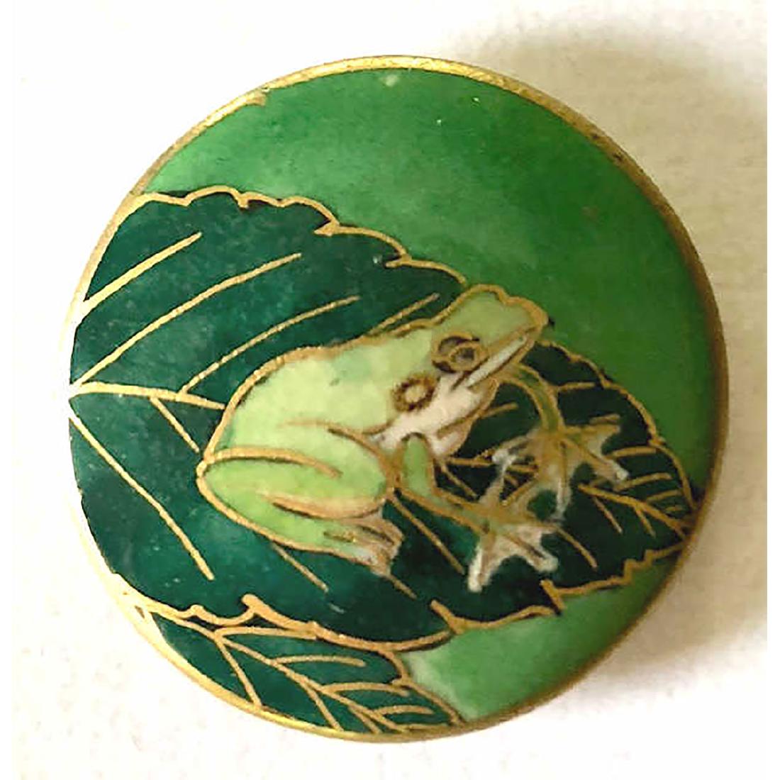 2 M/L FROGS-SATSUMA AND ENAMEL BUTTONS (1 of 2)