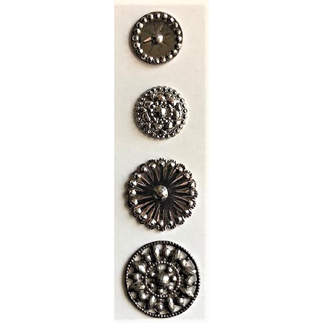 4 M/L 18TH CENTURY STEEL BUTTONS INCL. PIERCED (1 of 3)