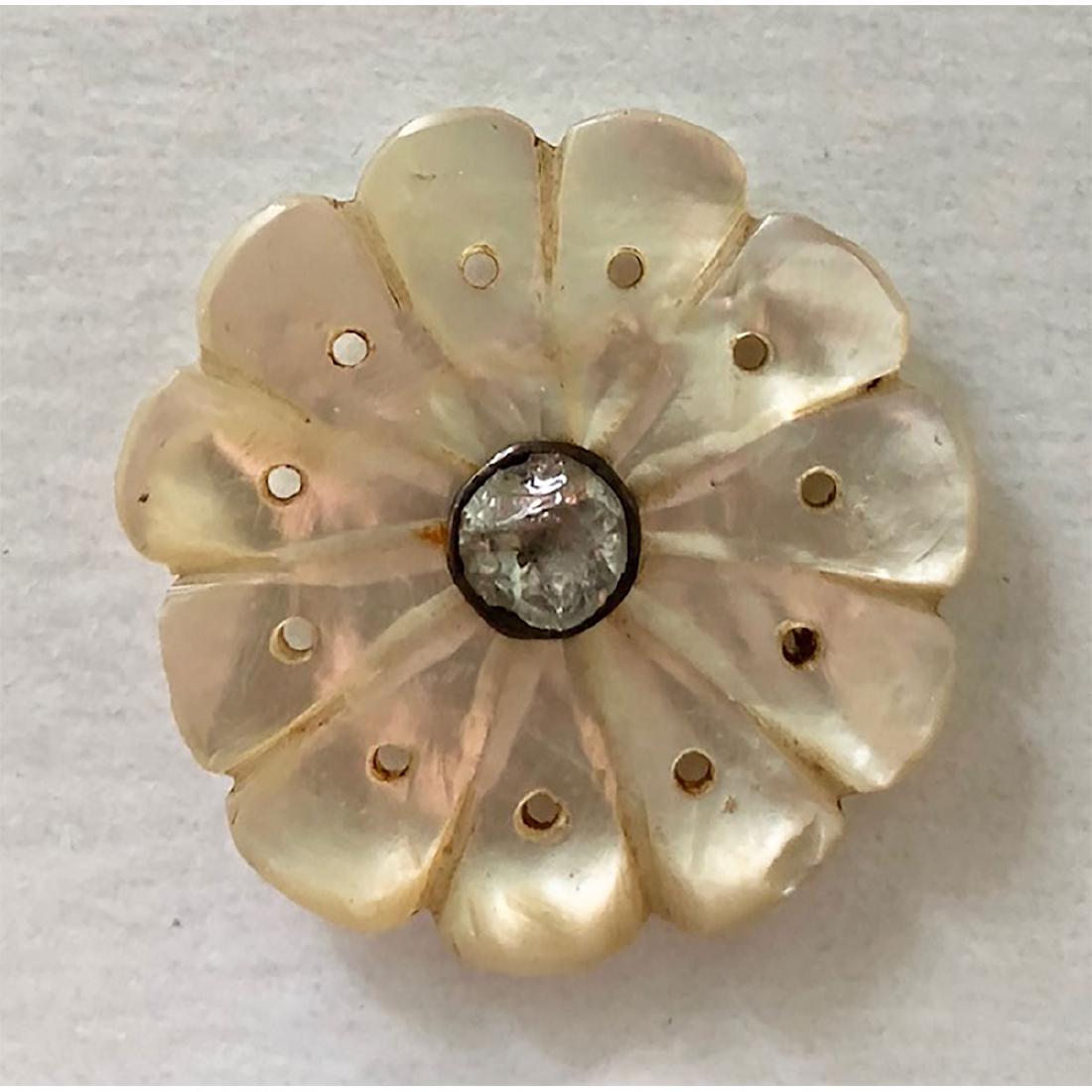 2 LARGE 18TH C. PEARL BUTTONS WITH PASTE (1 of 2)