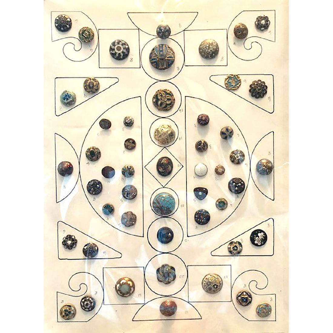 3 CARDS OF S/M ENAMEL INCL 1 PAINTED METAL BUTTONS (1 of 3)