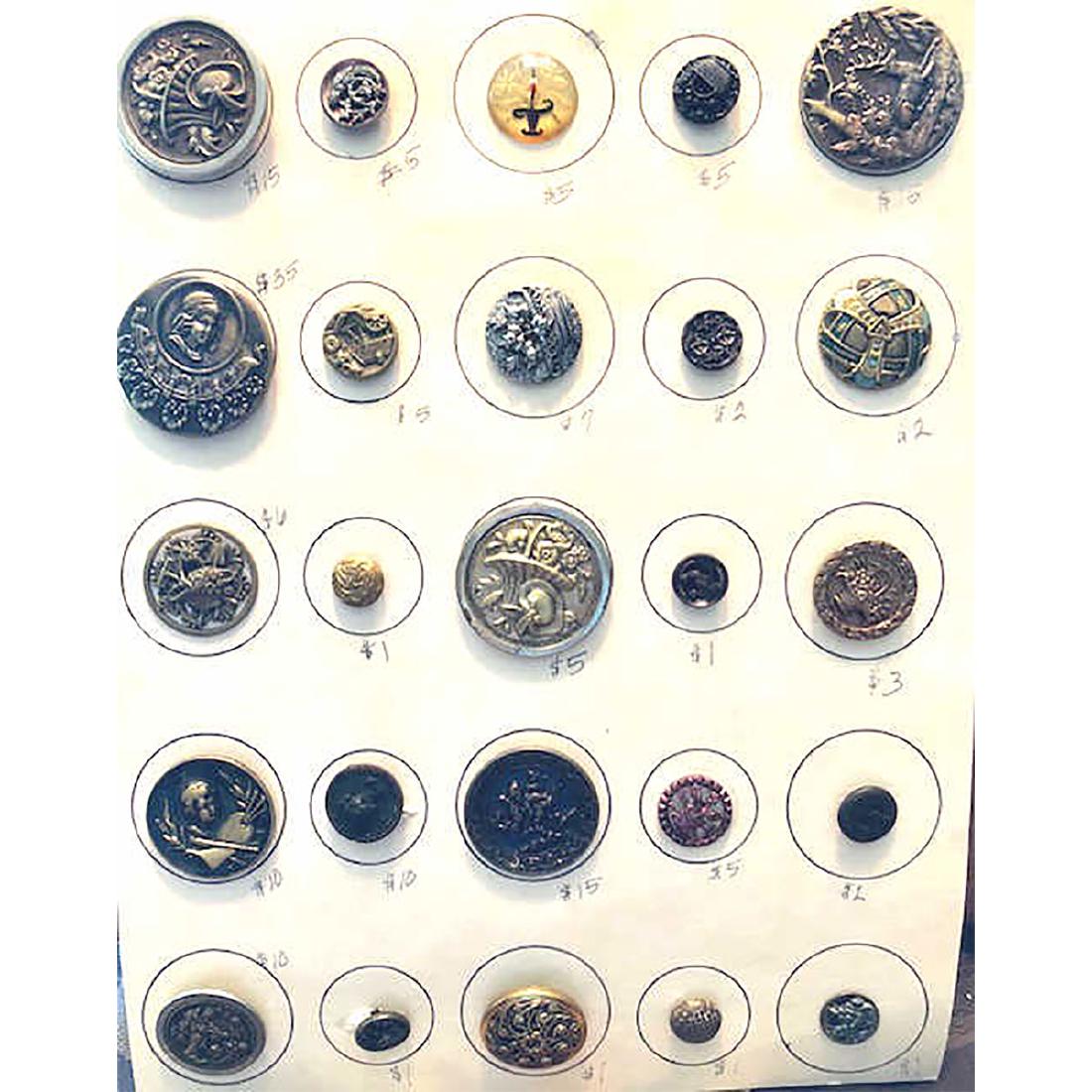 4 CARDS ASSORTED MATERIALS AND SUBJECT BUTTONS (1 of 8)