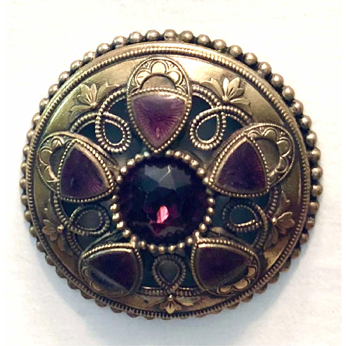 2 LARGE PIERCED GAY 90 BUTTONS WITH ENAMEL DF (1 of 2)