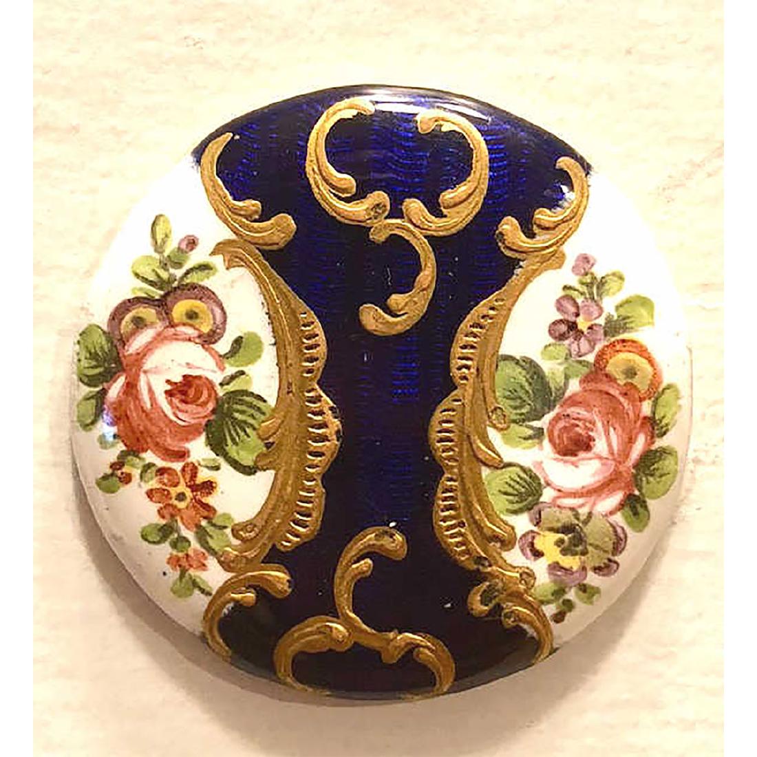 1 LARGE 18TH AND 1 LARGE 19TH C ENAMEL BUTTONS (1 of 2)