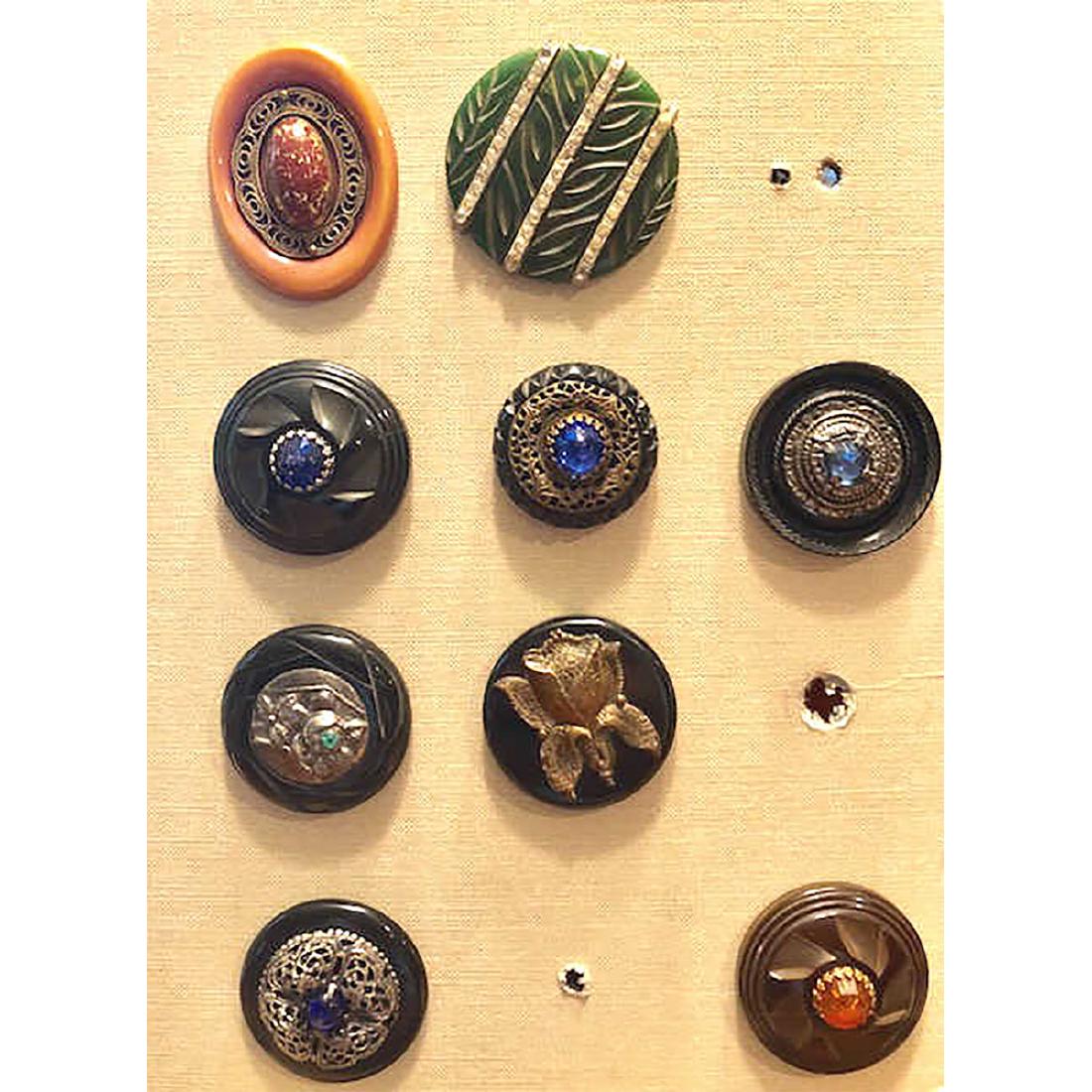 9 LARGE BAKELITE JEWEL BUTTONS (1 of 3)