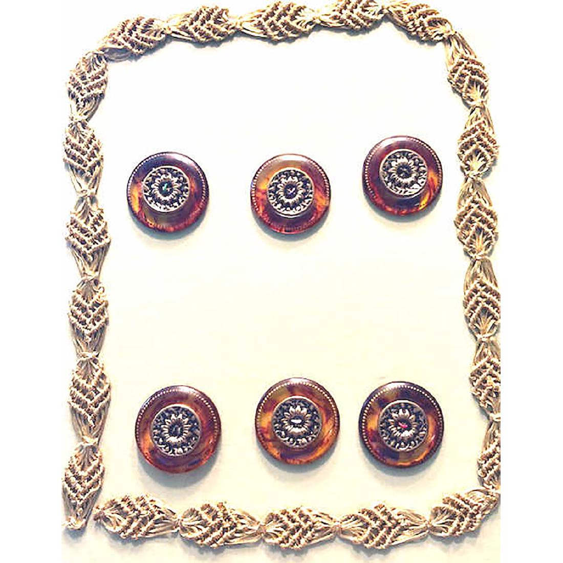 5 CARDS OF BAKELITE, PLASTIC, JEWEL BUTTONS (1 of 5)