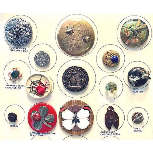 15 S/m/l Assorted Insect Buttons Assorted Material