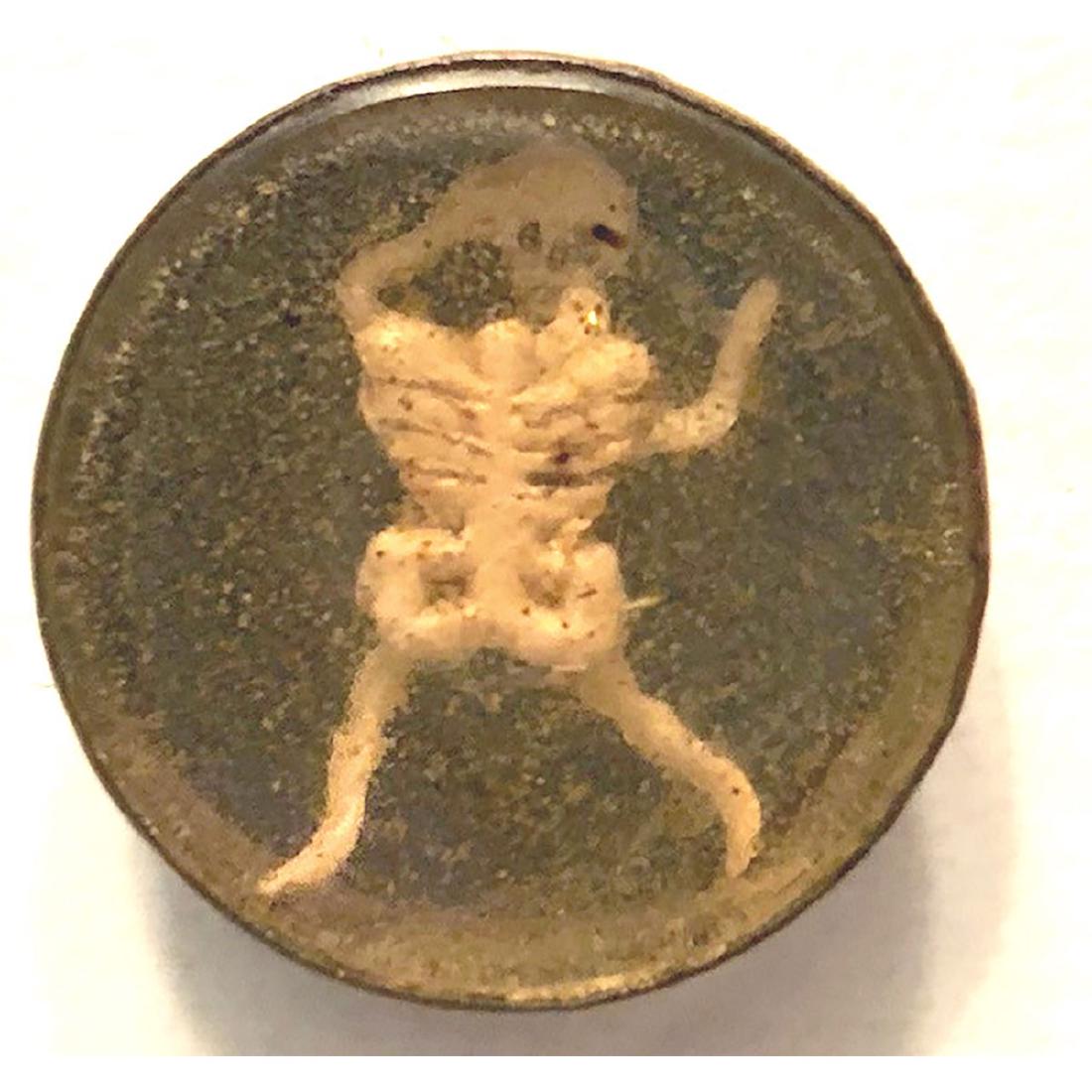 VERY RARE DANCING SKELETON STUD/CUFFLINK BUTTON (1 of 4)