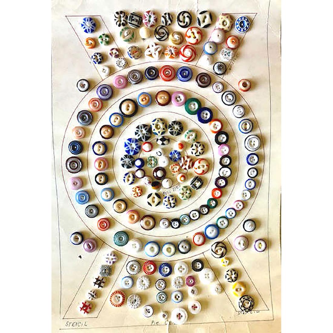 2 CARDS OF ASSORTED CHINA BUTTONS INCL CALICOS (1 of 3)