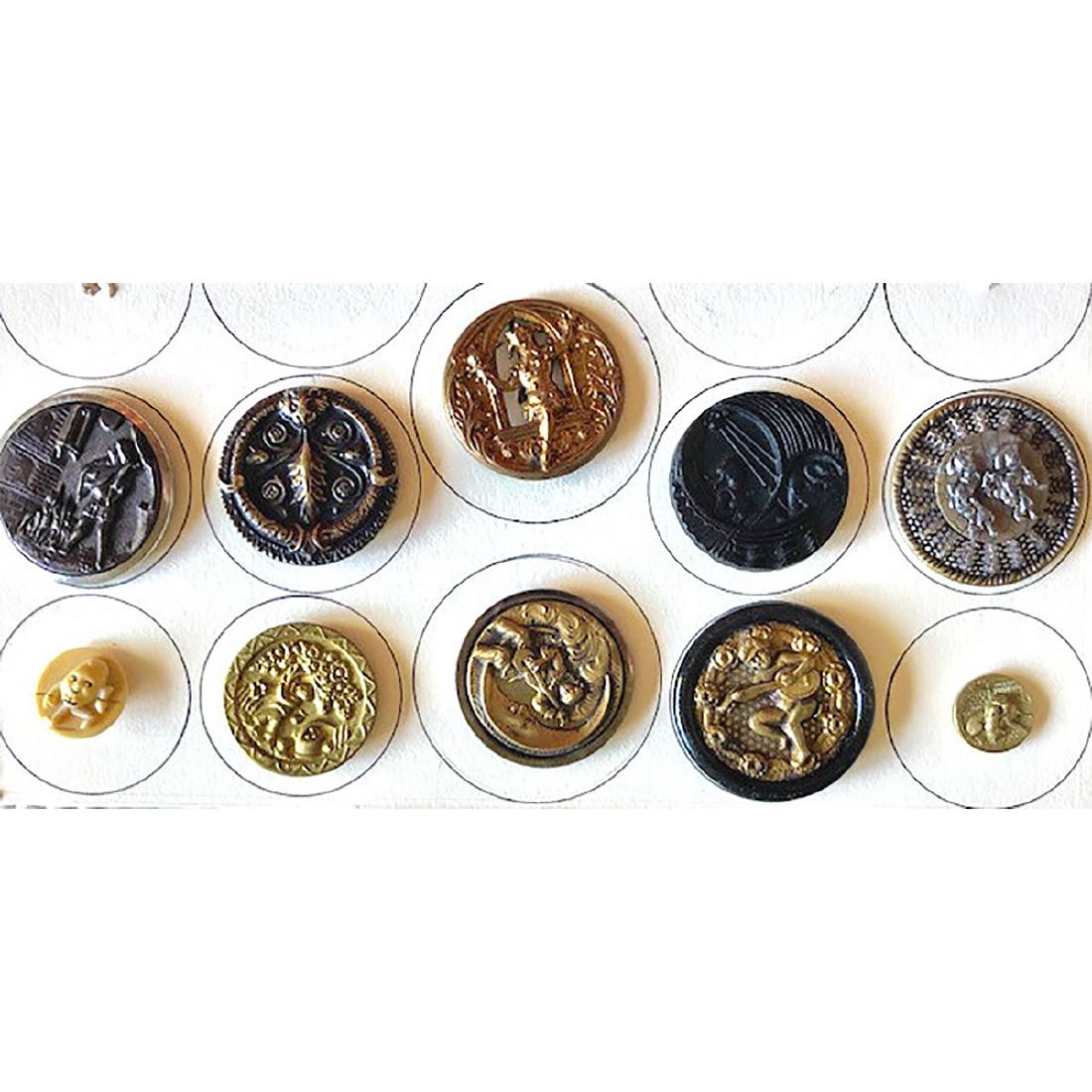 10 S/M/L PICTURE BUTTONS INCL LG. BLACK GLASS (1 of 3)