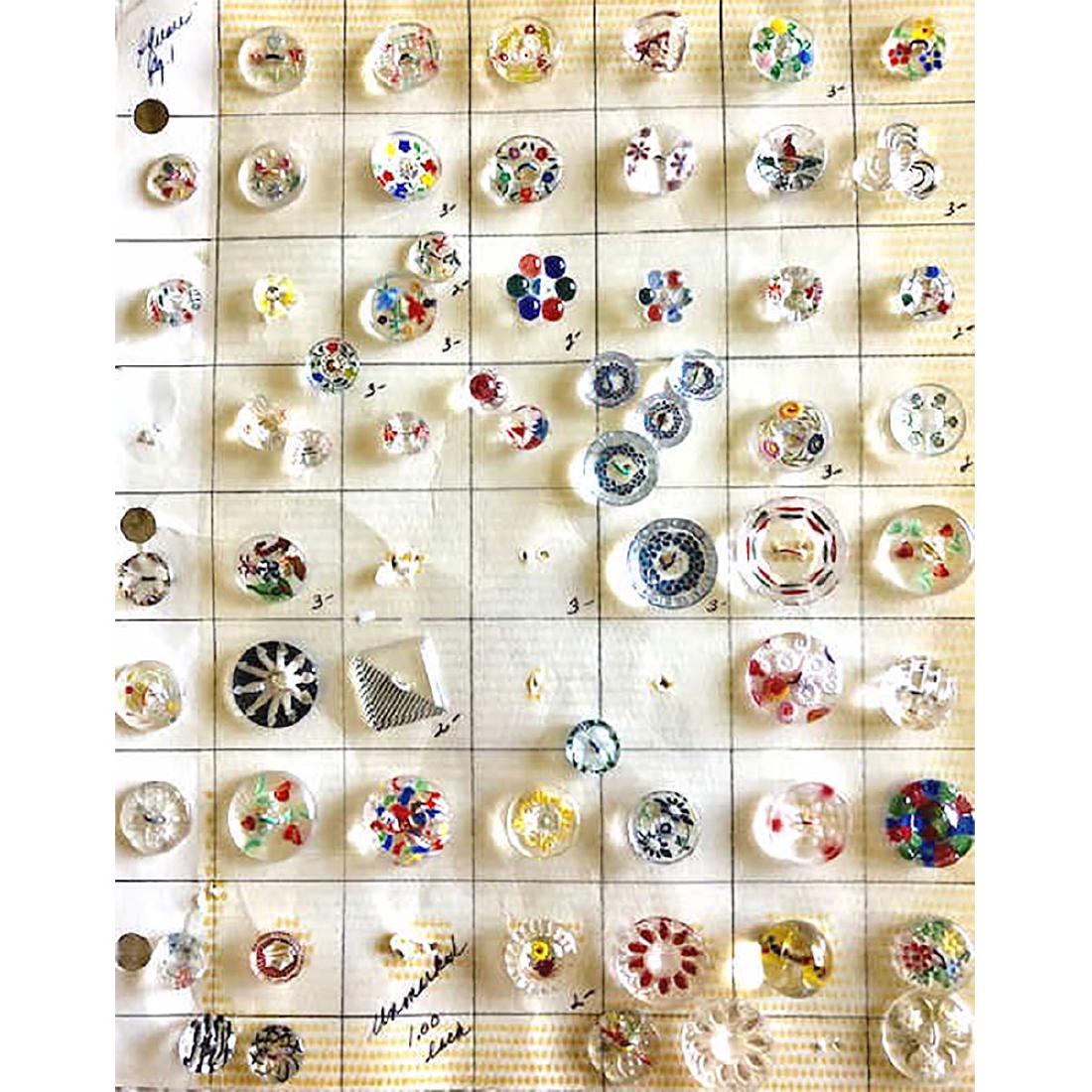 2 CARDS MODERN GLASS BUTTONS INCL. PAINTED BACKS (1 of 4)