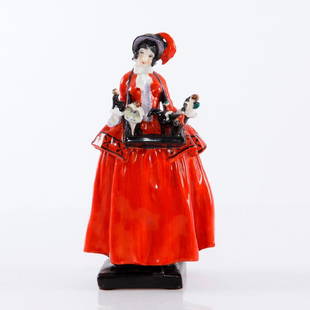 ROYAL DOULTON SKETCH GIRL ADVERTISING FIGURINE: A Royal Doulton Advertising figure, SKETCH GIRL, designed by Leslie Harradine, introduced in 1923, and withdrawn by 1938. Impressed 444 to base, printed factory marks. Produced for The Sketch, a