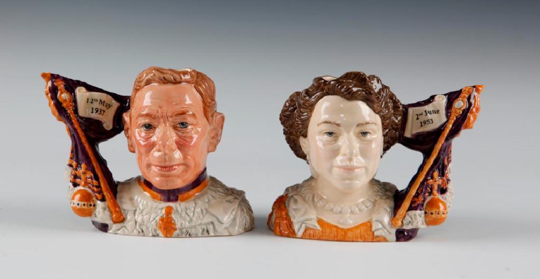TWO ROYAL DOULTON CORONATION JUGS, D 7167, D 7168 (1 of 6)