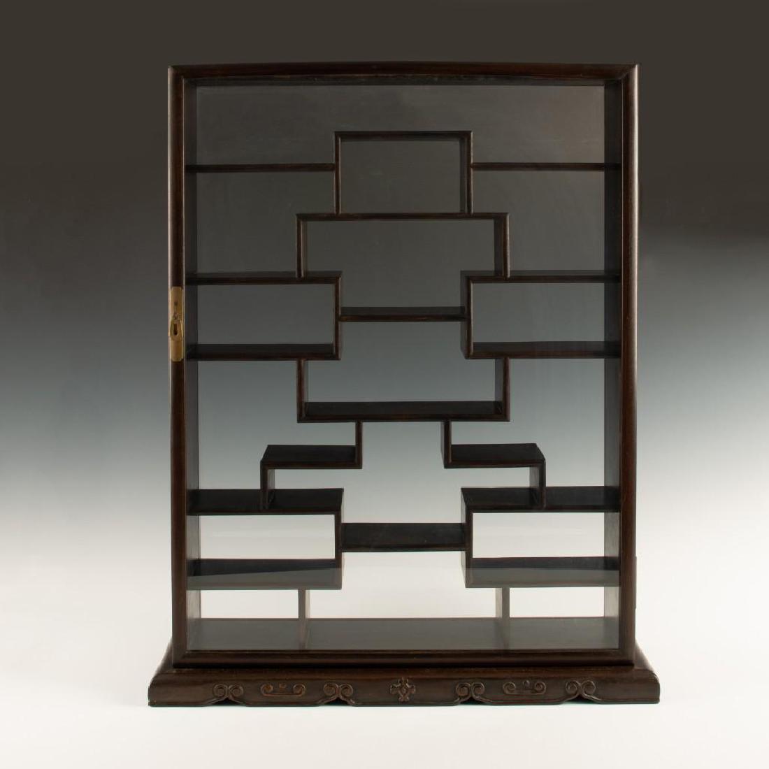 CHINESE WOOD DISPLAY CASE SHADOW BOX (1 of 6)