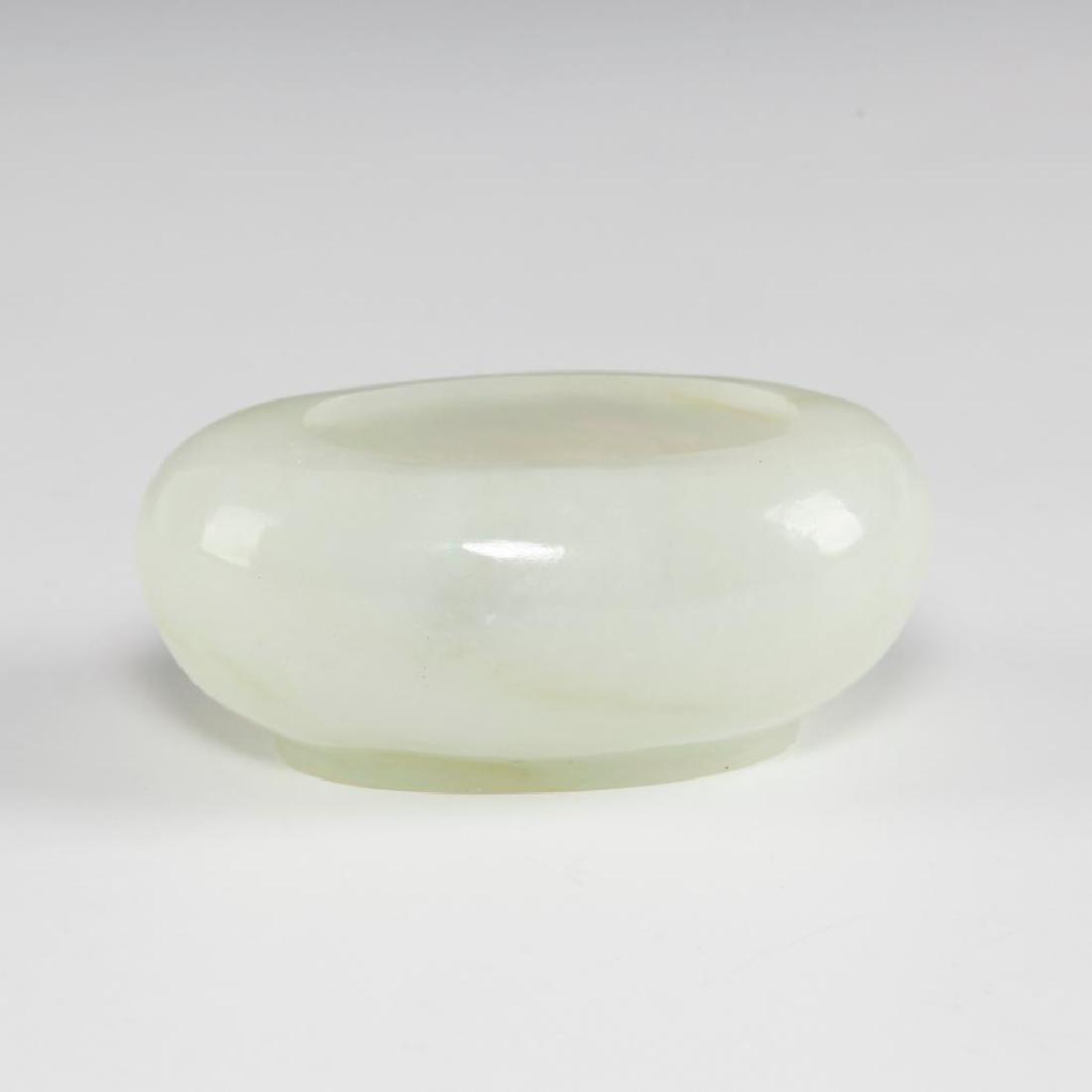 ANTIQUE CHINESE CARVED JADE BOWL DISH OPEN SALT CELLAR (1 of 3)