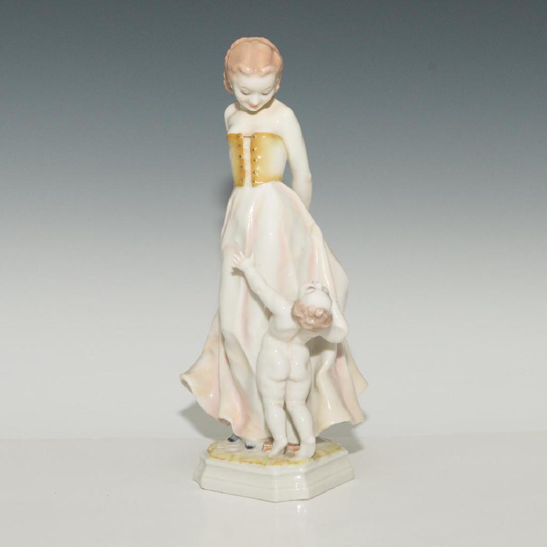 HUTSCHENREUTHER PORCELAIN GROUP FIGURINE LADY & CHERUB (1 of 5)