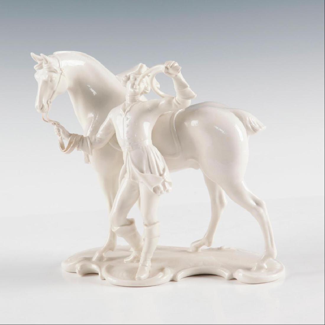 NYMPHENBURG GERMAN PORCELAIN GROUP FIGURINE HORSE RIDER (1 of 3)