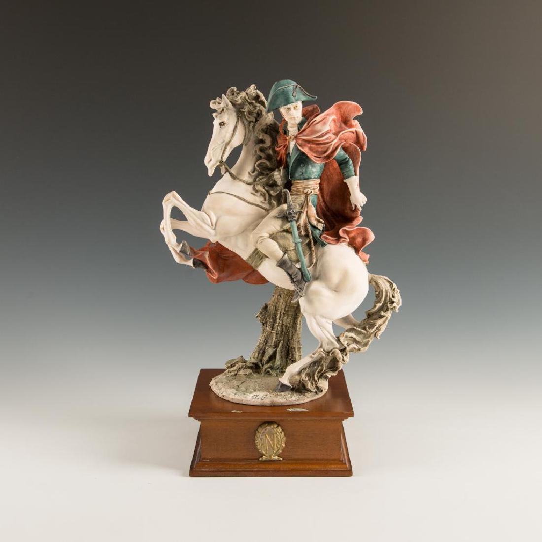 CAPODIMONTE PORCELAIN SCULPTURE NAPOLEON ON A HORSE