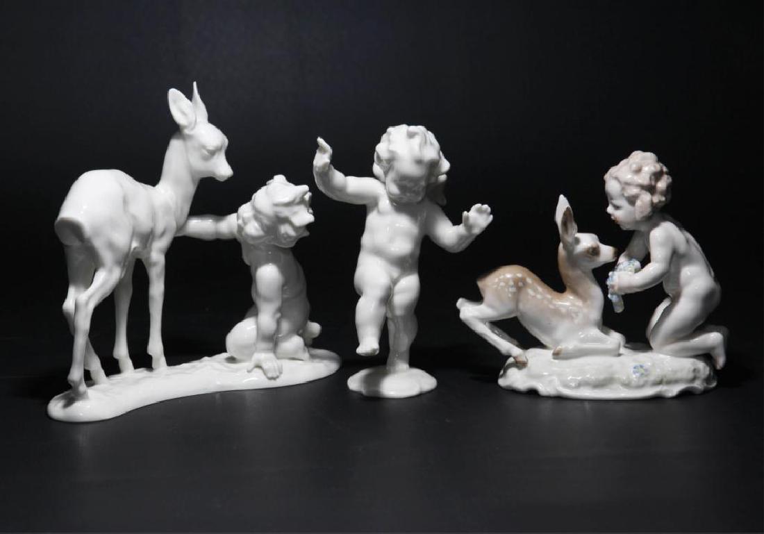 GROUP OF 3 HUTSCHENREUTHER CHERUB PORCELAIN FIGURINES (1 of 5)