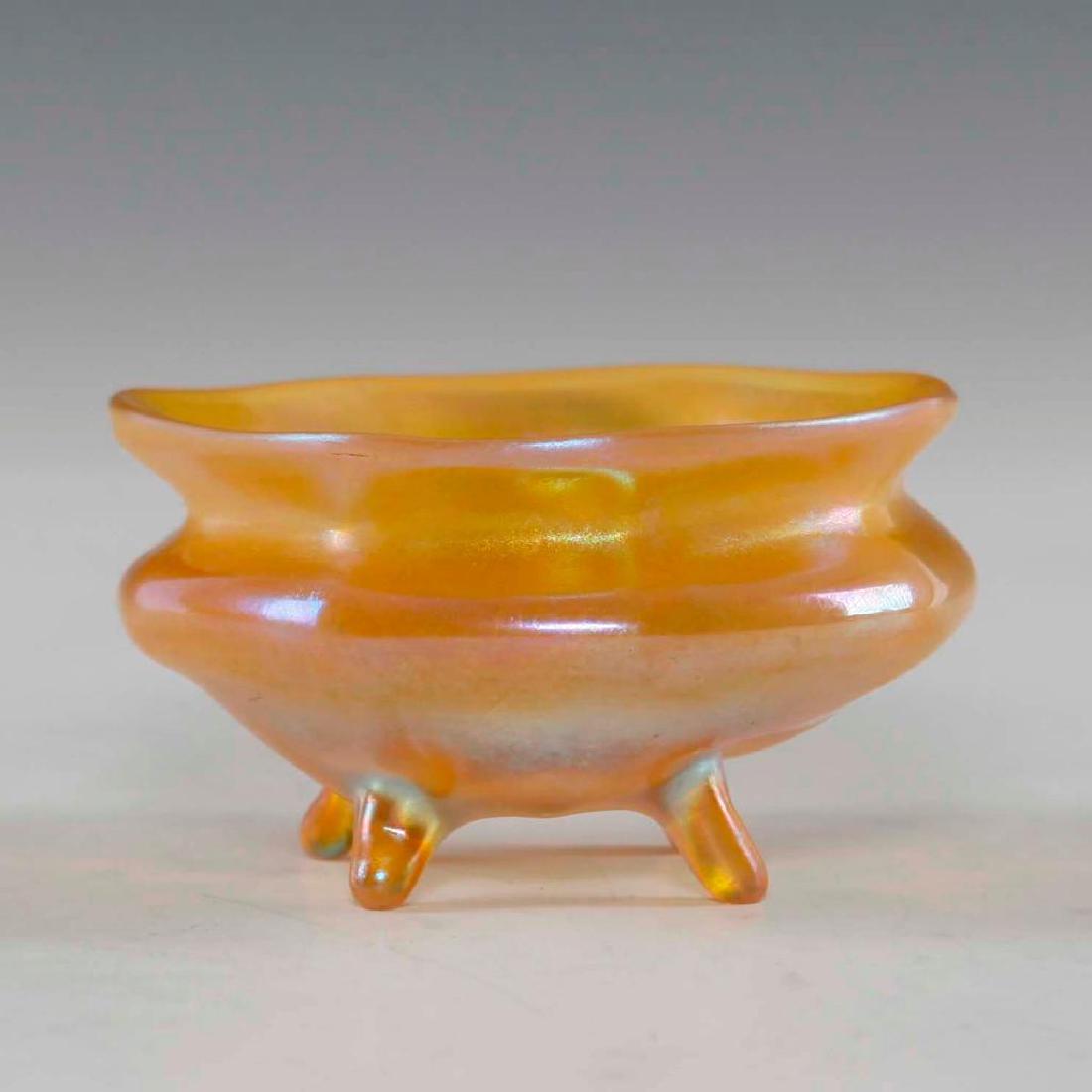 LCT TIFFANY FAVRILE GLASS SALT CELLAR DIP DISH GOLD (1 of 6)