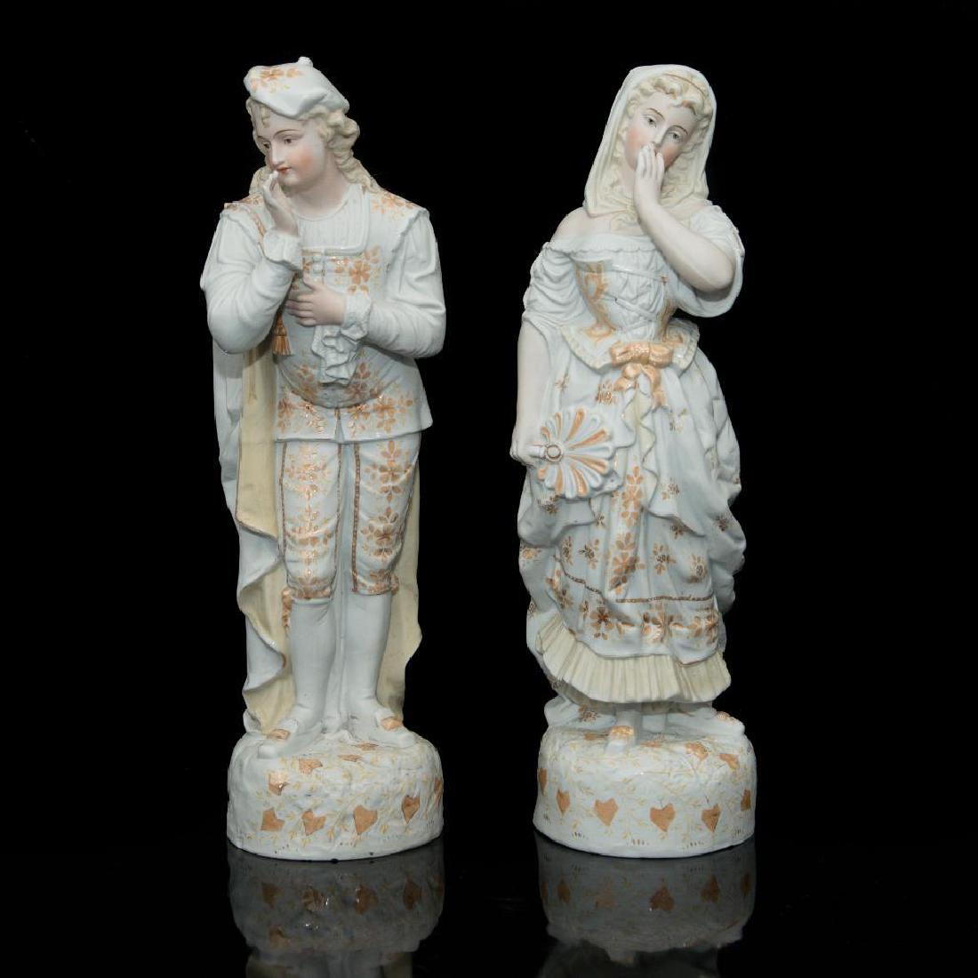 PAIR OF LARGE VINTAGE CONTINENTAL PORCELAIN FIGURES (1 of 7)